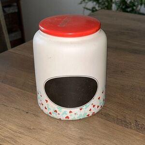Davids Tea Strawberry Collectible Ceramic Jar Canister Storage Chalkboard